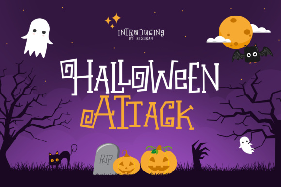Halloween Attack: A Spooky yet Playful Display Font